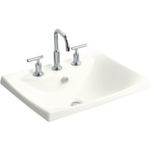 K19029-8-0 Escale Self Rimming Bathroom Sink - White K19029-8-0 Escale Self Rimming Bathroom Sink - White