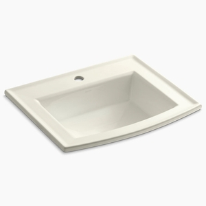 K2356-1-96 Archer Self Rimming Bathroom Sink - Biscuit K2356-1-96 Archer Self Rimming Bathroom Sink - Biscuit