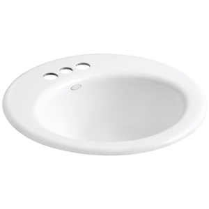 K2917-4-0 Radiant Self Rimming Cast Iron Bathroom Sink - White K2917-4-0 Radiant Self Rimming Cast Iron Bathroom Sink - White