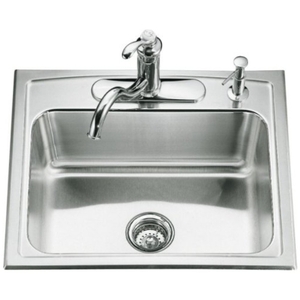 K3348-3-NA Toccata Stainless Steel Single Bowl Kitchen Sink - Stainless Steel K3348-3-NA Toccata Stainless Steel Single Bowl Kitchen Sink - Stainless Steel