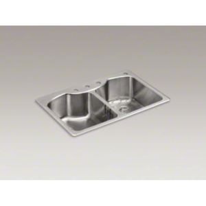 K3842-4-NA Octave Stainless Steel Double Bowl Kitchen Sink - Stainless Steel K3842-4-NA Octave Stainless Steel Double Bowl Kitchen Sink - Stainless Steel