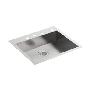 K3894-4-NA Vault Stainless Steel Dual Mount Single Bowl Kitchen Sink - Stainless Steel K3894-4-NA Vault Stainless Steel Dual Mount Single Bowl Kitchen Sink - Stainless Steel