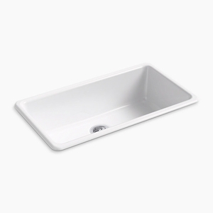 K5707 0 Iron Tones White Color Dual Mount Single Bowl Kitchen Sink