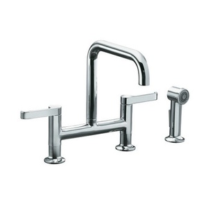 K6126-4-VS Torq Two-Handle Kitchen Faucet - Vibrant Stainless K6126-4-VS Torq Two-Handle Kitchen Faucet - Vibrant Stainless