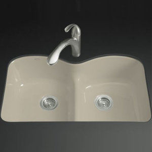 K6626 6u G9 Langlade White Color Undermount Double Bowl