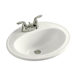 K2196-4K-0 Pennington Self Rimming Bathroom Sink - White K2196-4K-0 Pennington Self Rimming Bathroom Sink - White