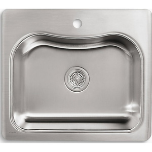 K3362-1-NA Staccato Stainless Steel Single Bowl Kitchen Sink - Stainless Steel K3362-1-NA Staccato Stainless Steel Single Bowl Kitchen Sink - Stainless Steel