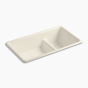 K6625 47 Iron Tones White Color Dual Mount Double Bowl Kitchen