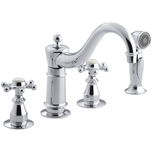 K158-3-CP Antique Two-Handle Kitchen Faucet - Polished Chrome K158-3-CP Antique Two-Handle Kitchen Faucet - Polished Chrome