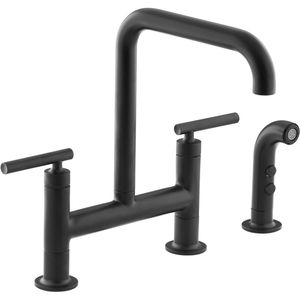 K7548-4-BL Purist Two-Handle Kitchen Faucet - Matte Black K7548-4-BL Purist Two-Handle Kitchen Faucet - Matte Black