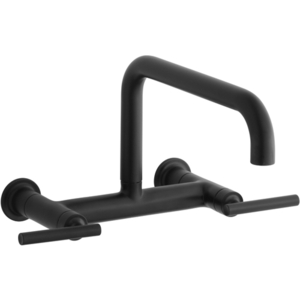 K7549-4-BL Purist Wall Mount Kitchen Faucet - Matte Black K7549-4-BL Purist Wall Mount Kitchen Faucet - Matte Black