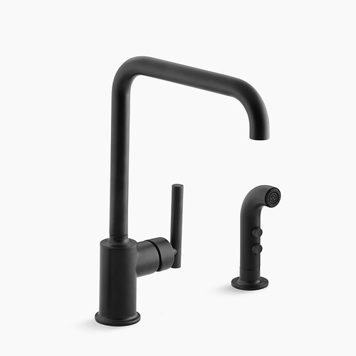 K7508 Bl Purist Single Handle Kitchen Faucet Matte Black At