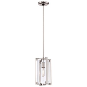 KP1401613 Crystal-Clear Mini-Pendant Pendant Light - Polished Nickel KP1401613 Crystal-Clear Mini-Pendant Pendant Light - Polished Nickel