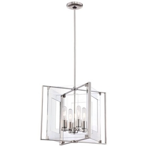 KP1404613 Crystal-Clear Entrance / Foyer Pendant Light - Polished Nickel KP1404613 Crystal-Clear Entrance / Foyer Pendant Light - Polished Nickel