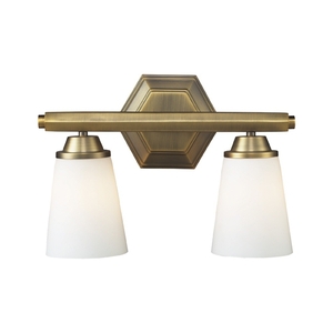 E730012 Winthrop 2 Bulb Bathroom Lighting - Brushed Antique Brass E730012 Winthrop 2 Bulb Bathroom Lighting - Brushed Antique Brass