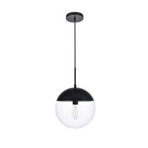 ELD6039BK Eclipse Down Light Pendant Light - Black / Clear ELD6039BK Eclipse Down Light Pendant Light - Black / Clear