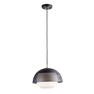 M10082WTBKSBR Perf Down Light Pendant Light - Black / Satin Brass M10082WTBKSBR Perf Down Light Pendant Light - Black / Satin Brass
