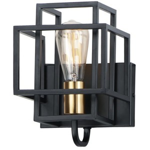 M10241BKSBR Liner 1 Bulb Wall Sconce - Black / Satin Brass M10241BKSBR Liner 1 Bulb Wall Sconce - Black / Satin Brass