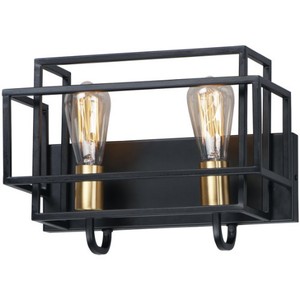 M10242BKSBR Liner 2 Bulb Bathroom Lighting - Black / Satin Brass M10242BKSBR Liner 2 Bulb Bathroom Lighting - Black / Satin Brass