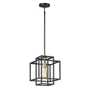 M10246BKSBR Liner Mini-Pendant Pendant Light - Black / Satin Brass M10246BKSBR Liner Mini-Pendant Pendant Light - Black / Satin Brass