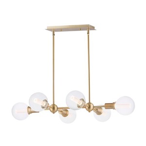 M11346SBRBULG40CL Molecule Linear Pendant Pendant Light - Satin Brass M11346SBRBULG40CL Molecule Linear Pendant Pendant Light - Satin Brass