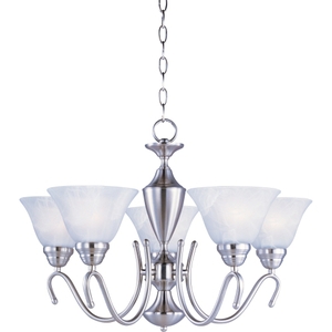 M12063MRSN Newport Mid Sized Chandelier Chandelier - Satin Nickel / Marble M12063MRSN Newport Mid Sized Chandelier Chandelier - Satin Nickel / Marble