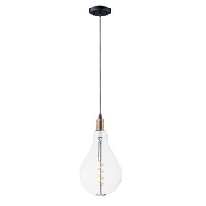 M12121BKABBULA50 Early Electric Mini-Pendant Pendant Light - Black / Antique Brass M12121BKABBULA50 Early Electric Mini-Pendant Pendant Light - Black / Antique Brass