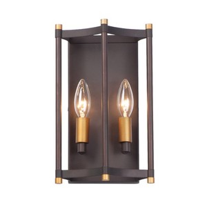 M13599OIAB Wellington Multi Bulb Wall Sconce - Oil Rubbed Bronze / Antique Brass M13599OIAB Wellington Multi Bulb Wall Sconce - Oil Rubbed Bronze / Antique Brass