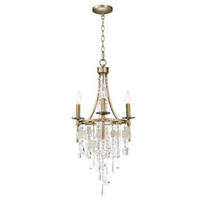 M14423CZGS Cebu Mini Chandelier - Capiz / Gold Silver M14423CZGS Cebu Mini Chandelier - Capiz / Gold Silver