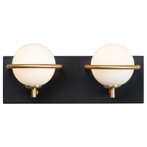 M21602SWBKGLD Revolve 2 Bulb Bathroom Lighting - Black / Gold M21602SWBKGLD Revolve 2 Bulb Bathroom Lighting - Black / Gold