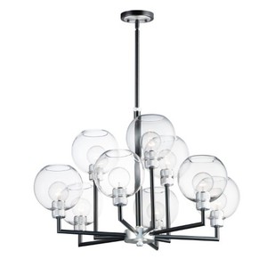 M21616CLBKAL Vessel Mid Sized Chandelier Chandelier - Black / Brushed Aluminum M21616CLBKAL Vessel Mid Sized Chandelier Chandelier - Black / Brushed Aluminum