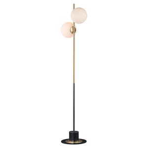 M26039SWSBRBK Vesper Floor Lamp - Satin Brass / Black M26039SWSBRBK Vesper Floor Lamp - Satin Brass / Black