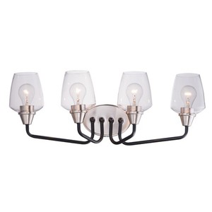 M26123CLBKSN Goblet 4 or More Bulb Bathroom Lighting - Black / Satin Nickel M26123CLBKSN Goblet 4 or More Bulb Bathroom Lighting - Black / Satin Nickel