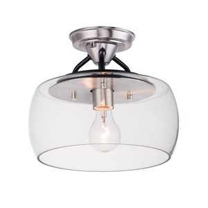 M26129CLBKSN Goblet Semi Flush Mount Ceiling Light - Black / Satin Nickel M26129CLBKSN Goblet Semi Flush Mount Ceiling Light - Black / Satin Nickel