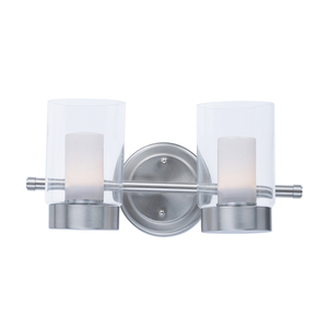 M30262CLFTSN Mod 2 Bulb Bathroom Lighting - Satin Nickel M30262CLFTSN Mod 2 Bulb Bathroom Lighting - Satin Nickel