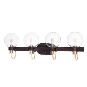 M30514CLBZSBR Bauhaus 4 or More Bulb Bathroom Lighting - Bronze / Satin Brass M30514CLBZSBR Bauhaus 4 or More Bulb Bathroom Lighting - Bronze / Satin Brass