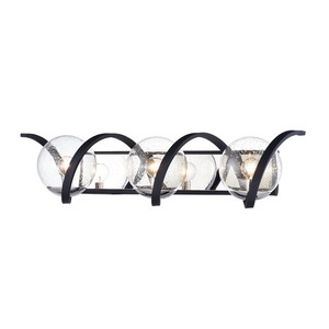 M35106CDBKPN Curlicue 3 Bulb Bathroom Lighting - Black / Polished Nickel M35106CDBKPN Curlicue 3 Bulb Bathroom Lighting - Black / Polished Nickel