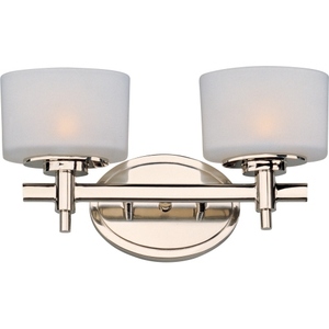 M9022SWPN Lola 2 Bulb Bathroom Lighting - Polished Nickel M9022SWPN Lola 2 Bulb Bathroom Lighting - Polished Nickel