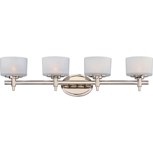 M9024SWPN Lola 4 or More Bulb Bathroom Lighting - Polished Nickel M9024SWPN Lola 4 or More Bulb Bathroom Lighting - Polished Nickel