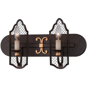 MN2712258B Cortona 2 Bulb Bathroom Lighting - French Bronze W/ Gold Highlights MN2712258B Cortona 2 Bulb Bathroom Lighting - French Bronze W/ Gold Highlights