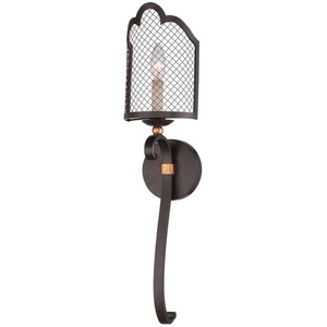 MN7100258B Cortona 1 Bulb Wall Sconce - French Bronze W/ Gold Highlights MN7100258B Cortona 1 Bulb Wall Sconce - French Bronze W/ Gold Highlights