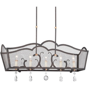 MN7107258B Cortona Linear Pendant Pendant Light - French Bronze W/ Gold Highlights MN7107258B Cortona Linear Pendant Pendant Light - French Bronze W/ Gold Highlights