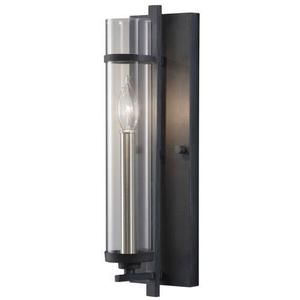 MWB1560AFBS Ethan 1 Bulb Wall Sconce - Antique Forged Iron / Brushed Steel MWB1560AFBS Ethan 1 Bulb Wall Sconce - Antique Forged Iron / Brushed Steel
