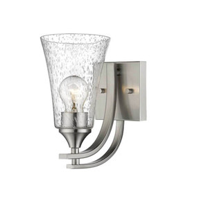 M1491SN Natalie 1 Bulb Wall Sconce - Satin Nickel M1491SN Natalie 1 Bulb Wall Sconce - Satin Nickel