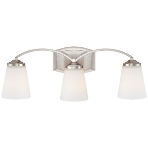 M696384 Overland Park 3 Bulb Bathroom Lighting - Brushed Nickel M696384 Overland Park 3 Bulb Bathroom Lighting - Brushed Nickel