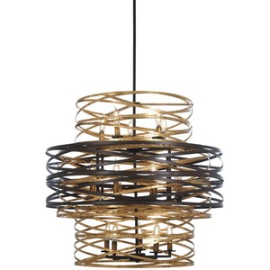 M4679111 Vortic Flow Mid Sized Chandelier Chandelier - Dark Bronze W/ Mosaic Gold M4679111 Vortic Flow Mid Sized Chandelier Chandelier - Dark Bronze W/ Mosaic Gold