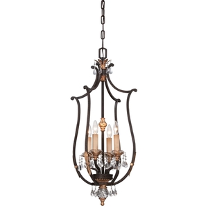 MN6644258B Bella Cristallo Entrance / Foyer Pendant Light - French Bronze with Gold Leaf Highlights MN6644258B Bella Cristallo Entrance / Foyer Pendant Light - French Bronze with Gold Leaf Highlights
