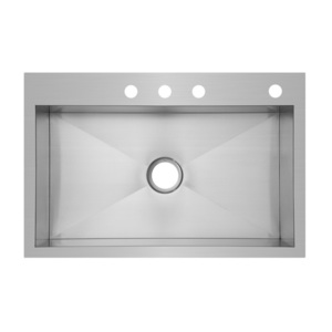 SHSKDM1BZ4 Sitka Stainless Steel Dual Mount Single Bowl Kitchen Sink - Stainless Steel SHSKDM1BZ4 Sitka Stainless Steel Dual Mount Single Bowl Kitchen Sink - Stainless Steel