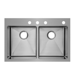 SHORDM2BE4 Ortega Stainless Steel Dual Mount Double Bowl Kitchen Sink - Stainless Steel SHORDM2BE4 Ortega Stainless Steel Dual Mount Double Bowl Kitchen Sink - Stainless Steel