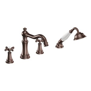 MTS21102ORB/M9796 Weymouth Deck Mount With Handshower Tub Faucet - Oil Rubbed Bronze MTS21102ORB/M9796 Weymouth Deck Mount With Handshower Tub Faucet - Oil Rubbed Bronze
